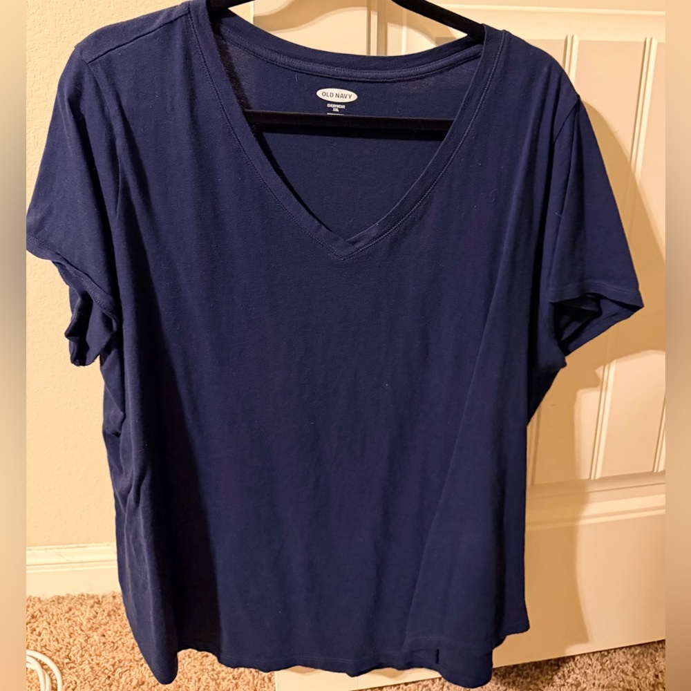 Old Navy Women's Deep Blue V-Neck Tee